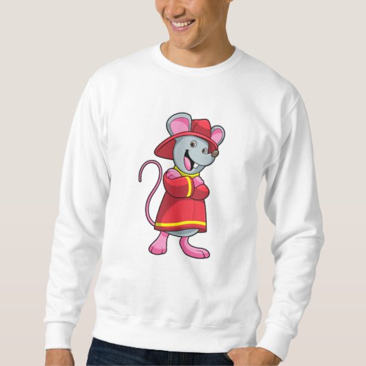 Sweatshirt Souris comme pompier avec casque (Devant)