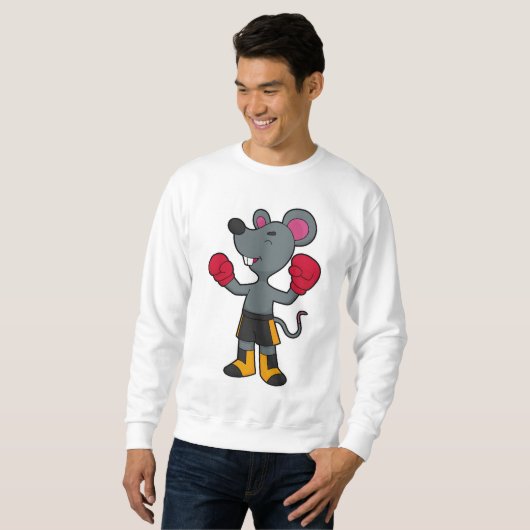 Sweatshirt Souris en boîte avec gants de boxe (Devant entier)