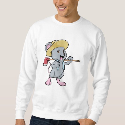Sweatshirt Souris en fermier avec Ax et Casquette (Devant)