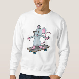 Sweatshirt Souris en skate avec skateboard