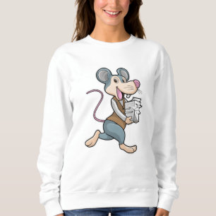 Sweatshirt Souris en tant que secrétaire avec papier