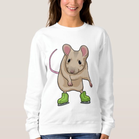 Sweatshirt Souris Patinage sur glace Patins sur glace (Devant)