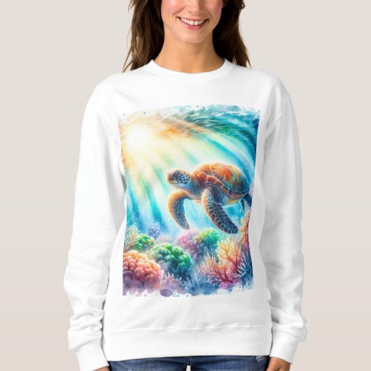 Sweatshirt sous la tortue de mer (Devant)