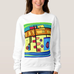 Sweatshirt Sous-marin Vie orange jaune bleu vert