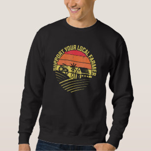 Sweatshirt Soutien à votre fermier local Retro Tractor Vintag