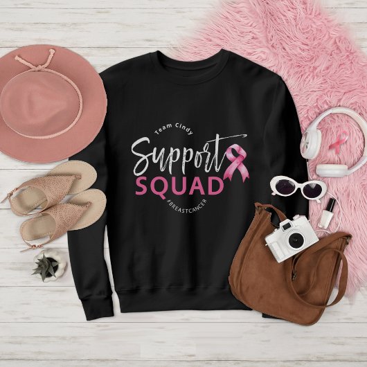Sweatshirt Soutien Squad Cancer du Sein Ruban rose