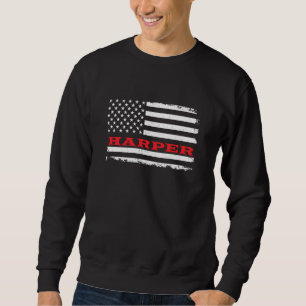 Sweatshirt Souvenir patriotique de Kansas American Flag Harpe
