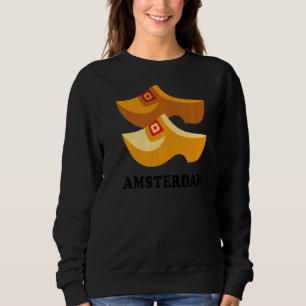 Sweatshirt Souvenirs De Pays-Bas Bois Clogs Amsterdam