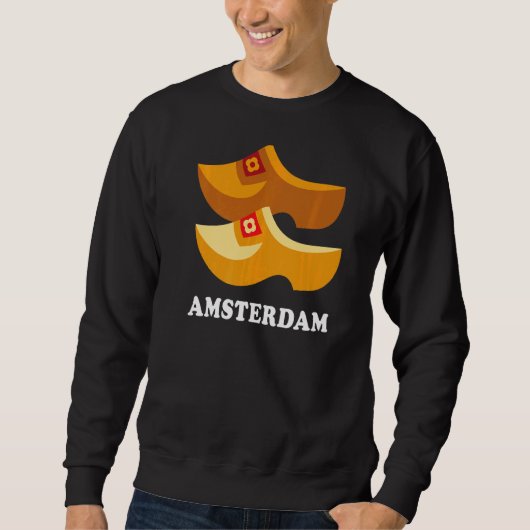 Sweatshirt Souvenirs De Pays-Bas Bois Clogs Amsterdam (Devant)