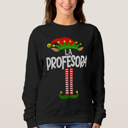 Sweatshirt Soy La Profesora Elf Famille Groupe Correspondant  (Devant)