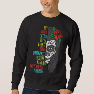 Sweatshirt Soy Mujer Latina Crâne à sucre Cinco De Mayo Espag