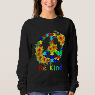 Sweatshirt Soyez gentil Tournesol Autisme Puzzle Mois de sens