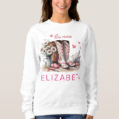 Sweatshirt Soyez le mien Saint Valentin Élégant Blanc (Devant)