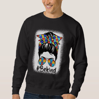 Sweatshirt Soyez Sensibilisation sur l'autisme Messy Bun Girl