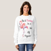 Sweatshirt Soyez un Flamant rose en troupeau des pigeons par (Devant entier)