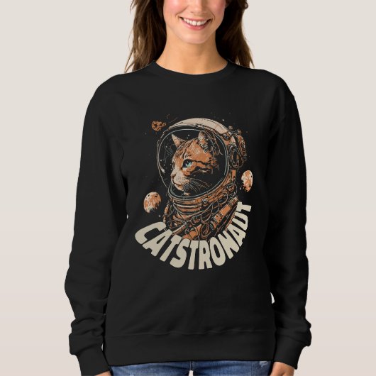 Sweatshirt Space Adventure Catstronaut in Action cat (Devant)