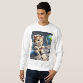 Sweatshirt Space Cat 🚀 🐱 | Explorateur de lune (Devant entier)