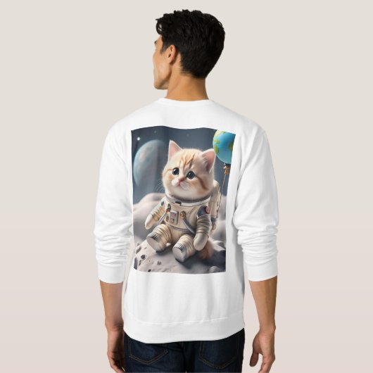Sweatshirt Space Cat 🚀 🐱 | Explorateur de lune (Dos entier)