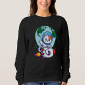 Sweatshirt Space Cute Cat Outerspace Rocket Earth (Devant)