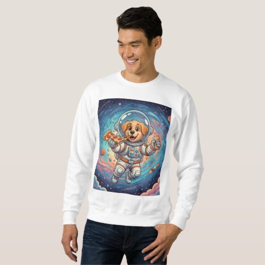 Sweatshirt Space Pizza Pawthy Funny Galaxy T-shirt Chat (Devant entier)
