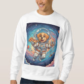 Sweatshirt Space Pizza Pawthy Funny Galaxy T-shirt Chat (Devant)
