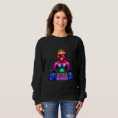 Sweatshirt Space Psychedelic Rave Alien DJ Techno House Music (Devant entier)