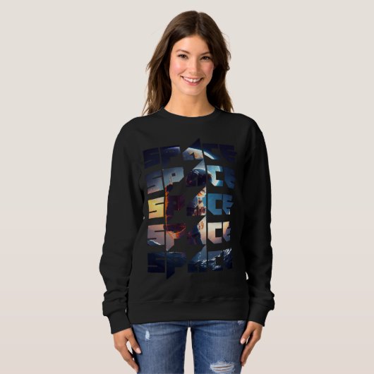 Sweatshirt Space Text Solar System Galactic Astro Space Enthu (Devant entier)