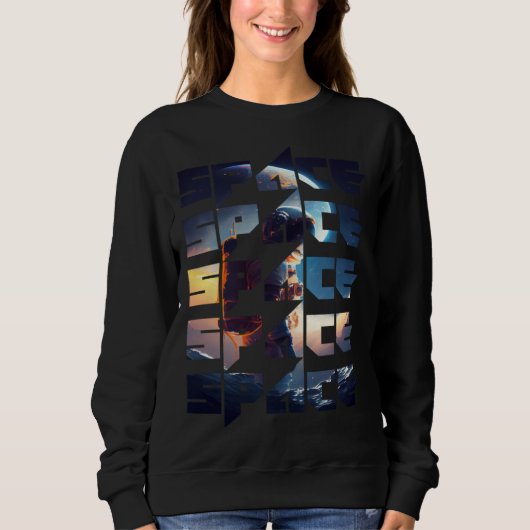Sweatshirt Space Text Solar System Galactic Astro Space Enthu (Devant)
