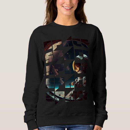 Sweatshirt Space Text Solar System Galactic Astro Space Enthu (Devant)