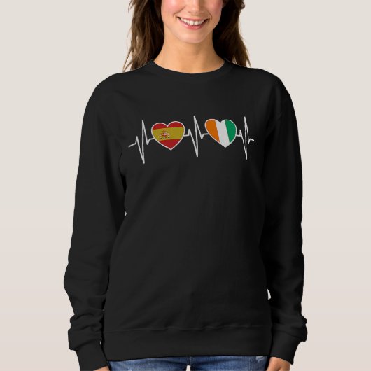 Sweatshirt Spain And Ivory Coast Ivorian Flag Flags (Devant)
