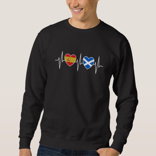 Sweatshirt Spain And Scotland Scottish Flag Flags Premium (Devant)