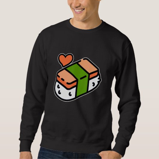 Sweatshirt Spam Musubi Food Instruction Diagramme japonais Ha (Devant)