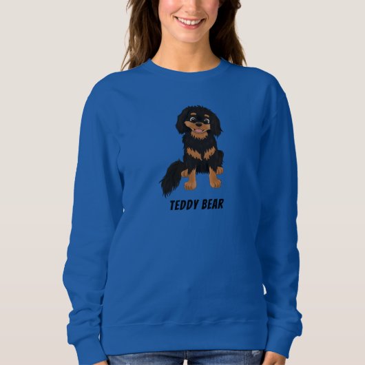 Sweatshirt Spaniel noir et tan Cavalier personnalisé (Devant)