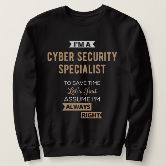 Sweatshirt Spécialiste de la cybersécurité (Design devant)