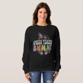 Sweatshirt Speech Teacher Bunny  Easter Day Groovy Family Mat (Devant entier)