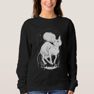 Sweatshirt Sphinx Chat Lune Gothique Coeur esthétique Tatouag