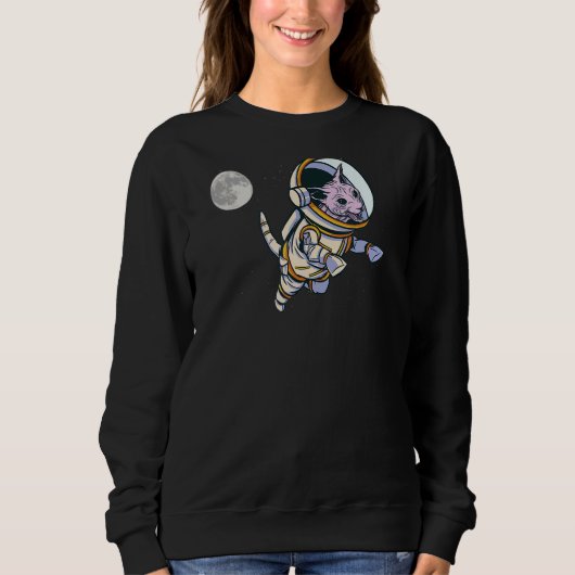 Sweatshirt Sphynx Chat Astronaut Space Chat Style spatial (Devant)