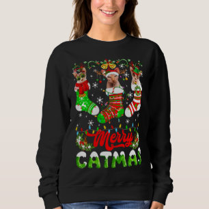 Sweatshirt Sphynx Chat Noël Santa Hat Écarf Vacances Mignonne