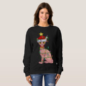 Sweatshirt Sphynx Éclairage Chat Xmas Arbre Correspondance Sp (Devant entier)