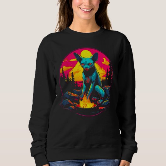 Sweatshirt Sphynx Hairless Cat Camping 1 (Devant)