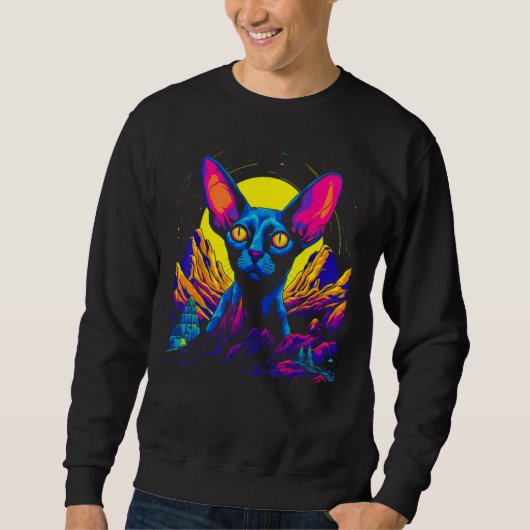 Sweatshirt Sphynx Hairless Cat Sunset (Devant)