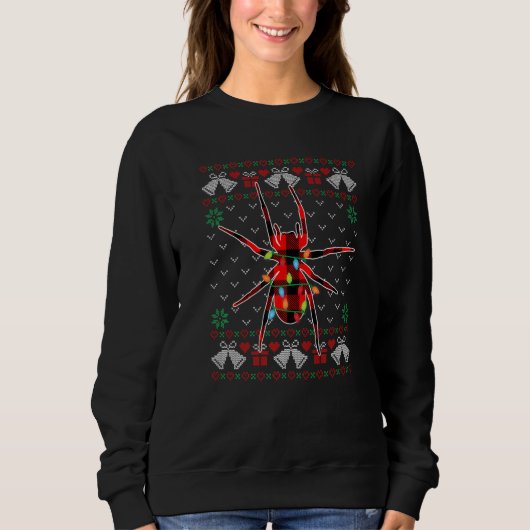 Sweatshirt Spider   Xmas Lights Ugly Christmas Sweater (Devant)