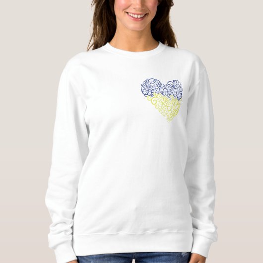 Sweatshirt Spiral tourbillons mehandi coeur drapeau ukrainien (Devant)