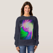 Sweatshirt SPIRALFLUO - Psychédélique colorée moderne fractal (Devant entier)