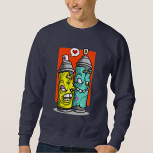 Sweatshirt SPIRAY CAN graffiti personnage peinture Hoakser