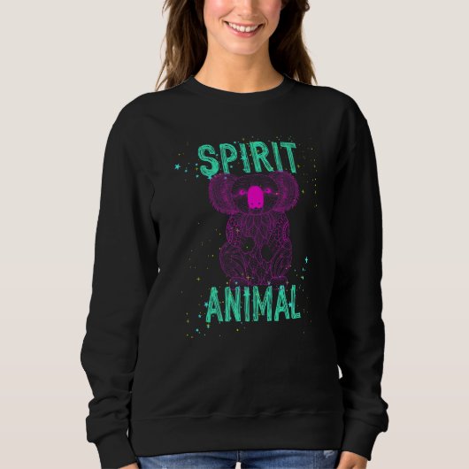 Sweatshirt Spirit Animal Koala Lover Pink Animals Comfort Cut (Devant)