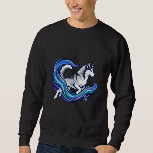 Sweatshirt Spirit Husky Electric Blue Aura Graphic (Devant)