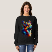 Sweatshirt Splash Art Cardigan Welsh Corgi Corgis (Devant entier)