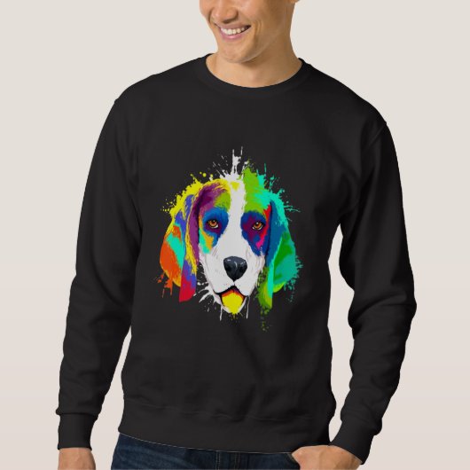 Sweatshirt Splash Art coloré Beagle chien (Devant)