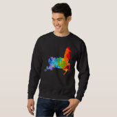 Sweatshirt Splattering Paint Llama Drip Painting Llama (Devant entier)